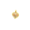 14k Tri-Color 3 Flower Heart Pendant  Weight 2.1 gr