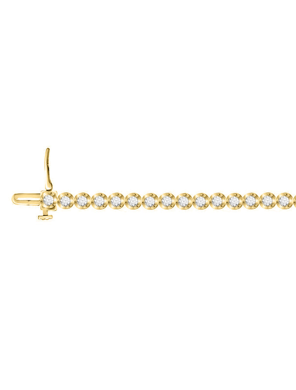 LADIES BRACELET 2.00CT ROUND DIAMOND 14K WHITE GOLD (SI QUALITY)