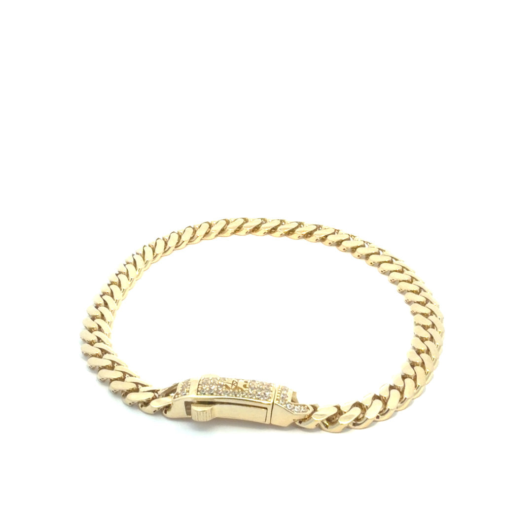14K Yellow Gold Monaco Bracelet 7 1/2" 9.7GR