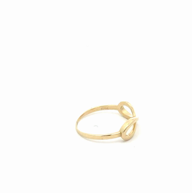 10K Yellow Gold Women Fancy Infinity Ring  9