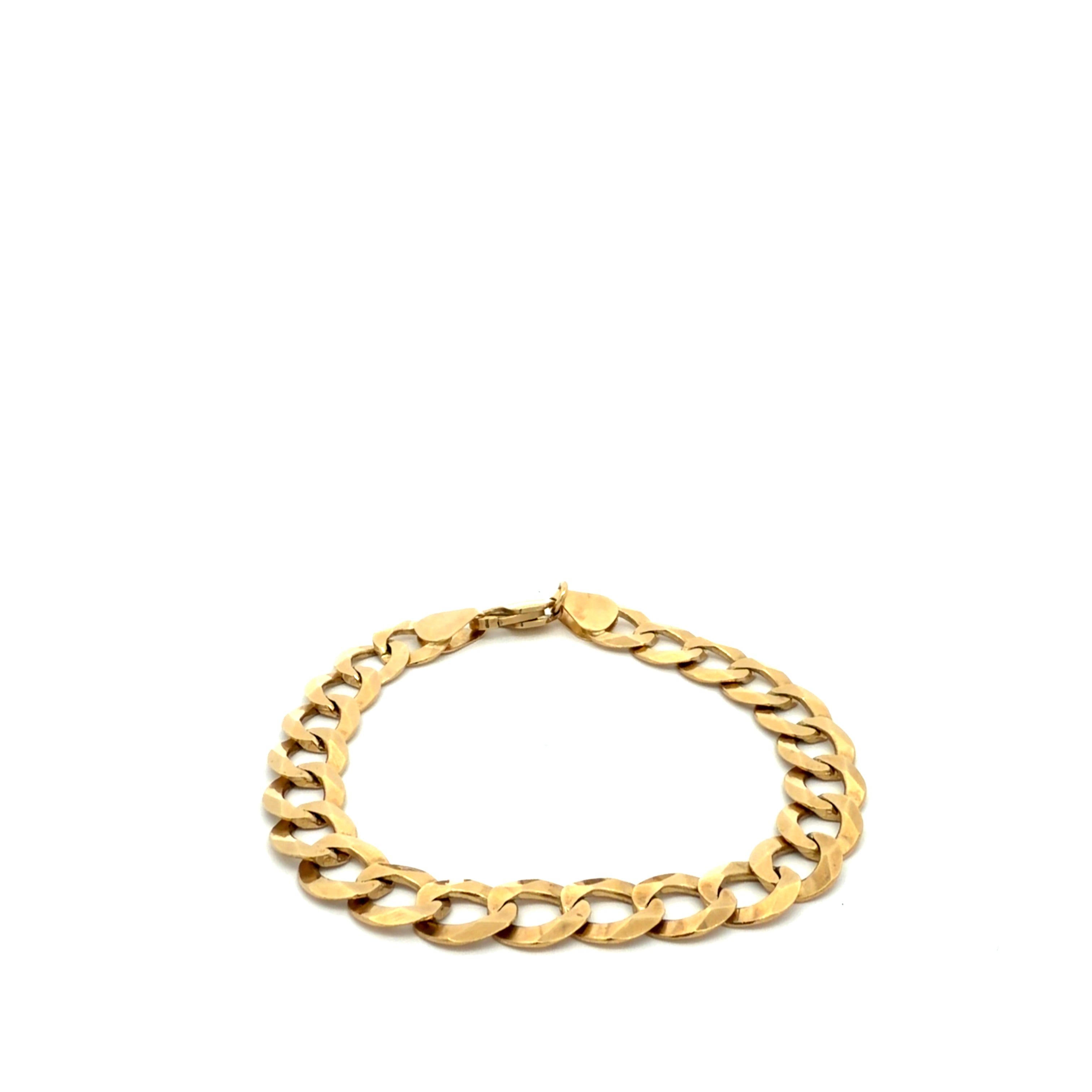 14k Yellow Gold Curb Link Bracelet  Size 8 1/2"  Weight 29.1 gr