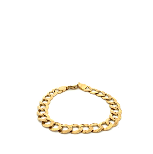 14k Yellow Gold Curb Link Bracelet  Size 8 1/2