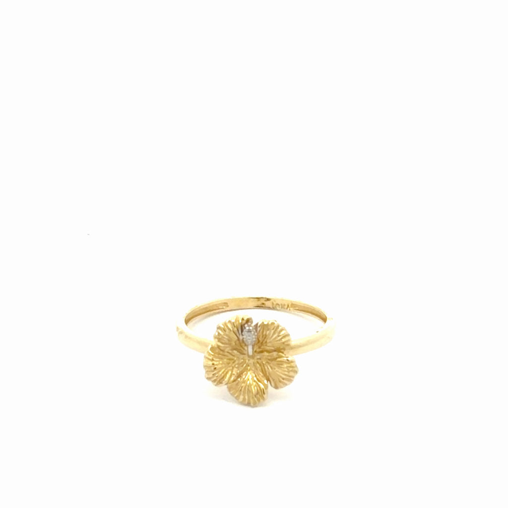 10K Two Tone Flower Ring 7" 7 1/4" 2.4GR