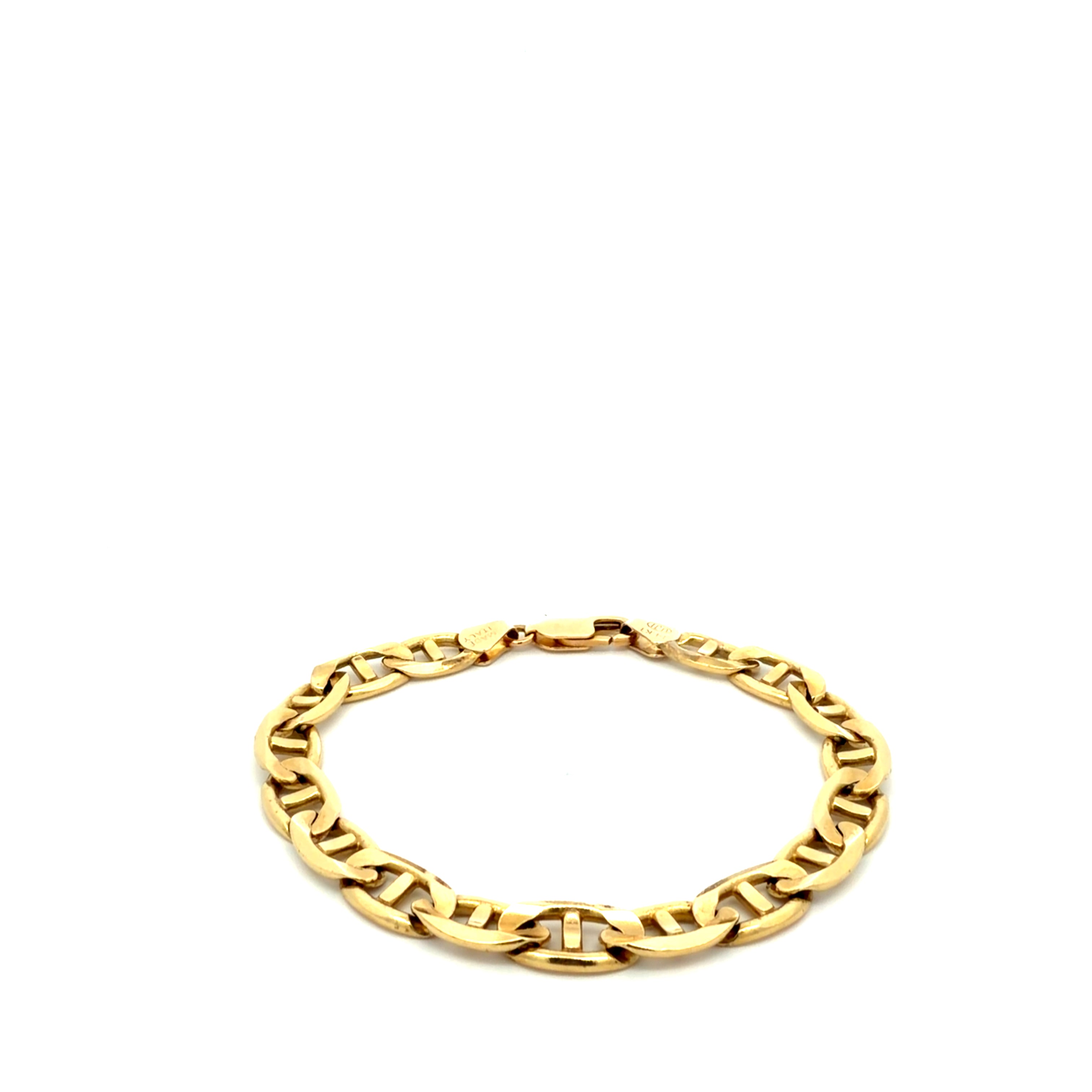 14k Yellow Gold Mariner Bracelet  Size 8"  Weight 22.1 gr