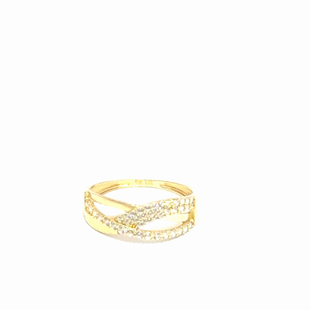 10K Yellow Gold Fancy Ring With CZ   7 1/4" 1.4GR