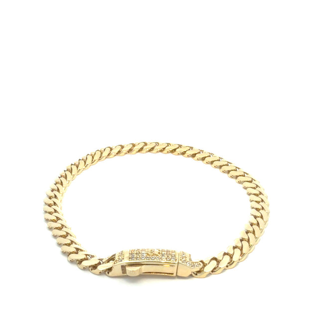 14K Yellow Gold Monaco Bracelet 7 1/2