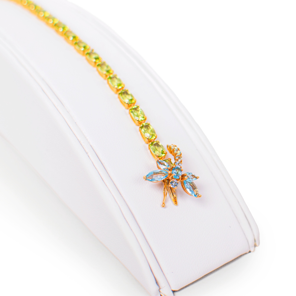 Peridot and Topaz Dragonfly Bracelet.