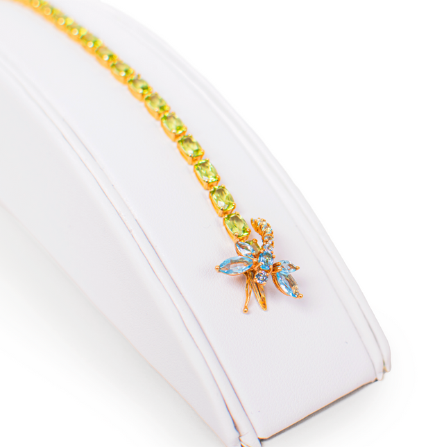 Peridot and Topaz Dragonfly Bracelet.