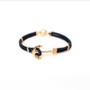 Anchor Bracelet with Black Rope.