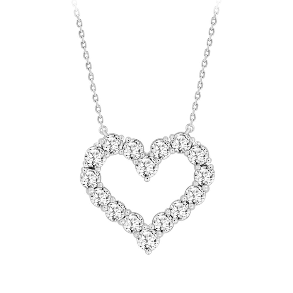 COLLAR DE SEÑORA 3 1/3 CT DIAMANTE REDONDO ORO BLANCO 14K