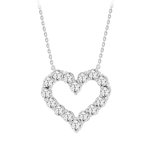 COLLAR DE SEÑORA 3 1/3 CT DIAMANTE REDONDO ORO BLANCO 14K