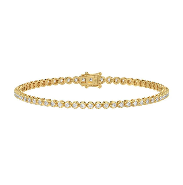 14K YELLOW GOLD 2 1/4CT 8 INCH ROUND DIAMOND MEN’S BRACELET