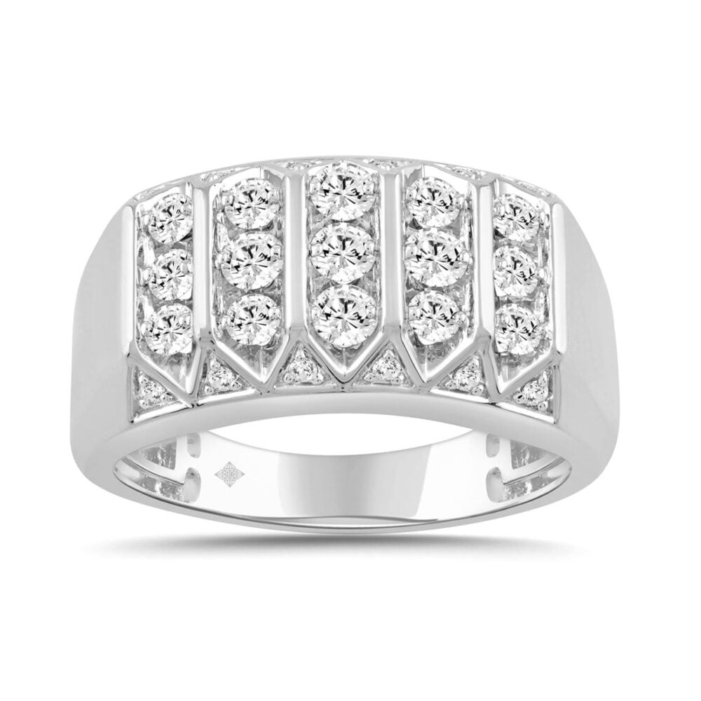 10K WHITE GOLD 1.00CT ROUND DIAMOND MEN’S RING