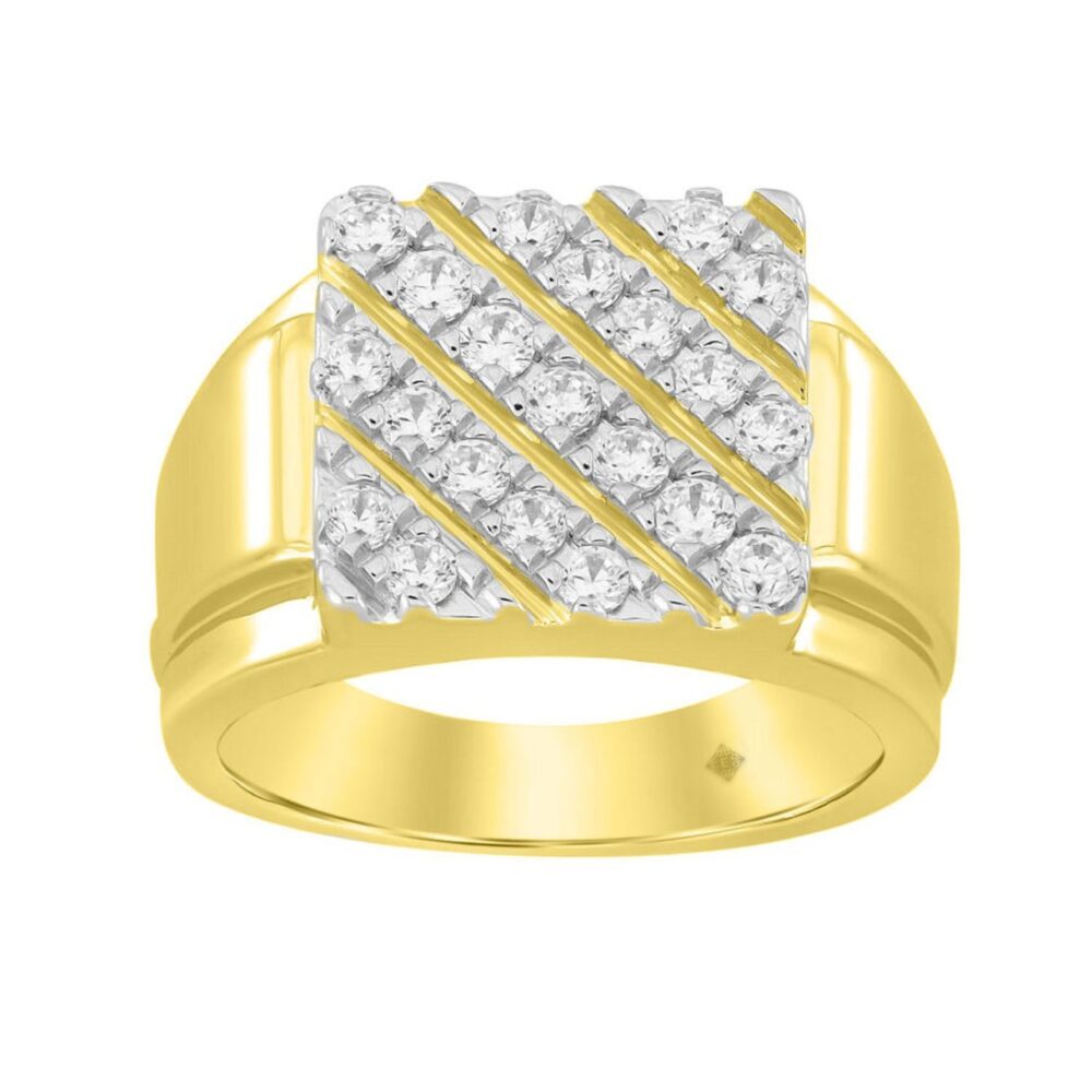 10K YELLOW GOLD 1.00CT ROUND DIAMOND MEN’S RING