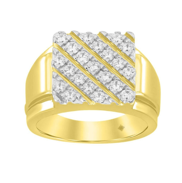 10K YELLOW GOLD 1.00CT ROUND DIAMOND MEN’S RING
