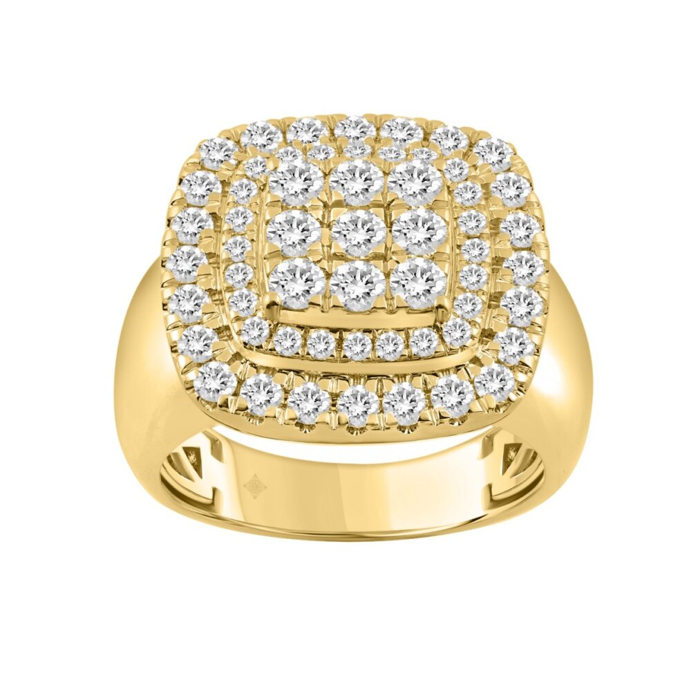 10K YELLOW GOLD 2 1/4CT ROUND DIAMOND MEN’S RING