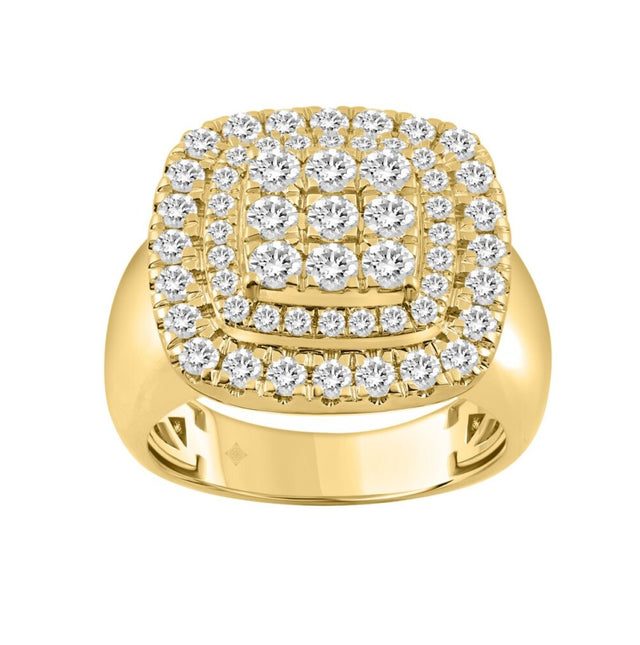 10K YELLOW GOLD 2 1/4CT ROUND DIAMOND MEN’S RING