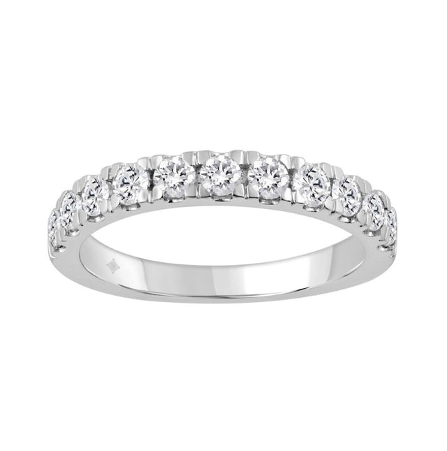 14K WHITE GOLD 3/4CT ROUND DIAMOND LADIES BAND