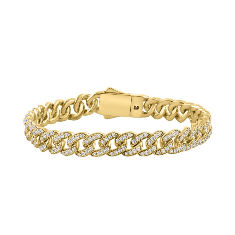 10K YELLOW GOLD 5 1/2CT ROUND DIAMOND MEN’S BRACELET