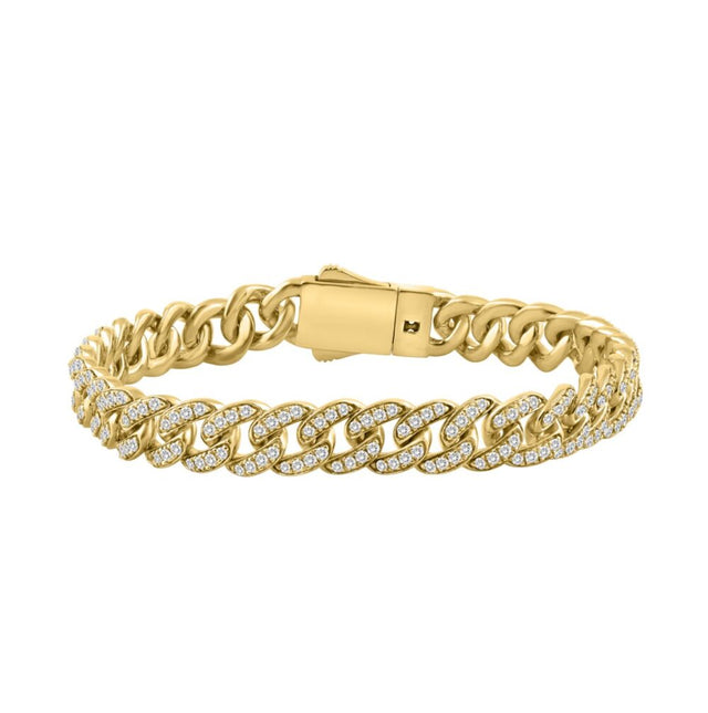 10K YELLOW GOLD 5 1/2CT ROUND DIAMOND MEN’S BRACELET