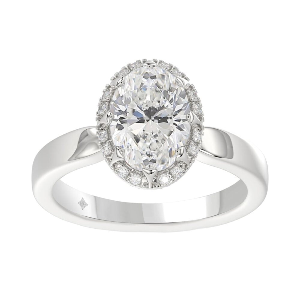 14K WHITE GOLD 2 1/4CT ROUND/OVAL DIAMOND LADIES RING