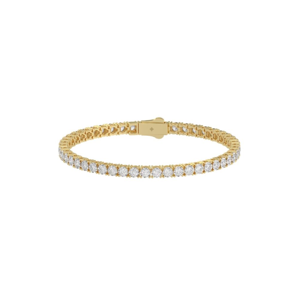 14K YELLOW GOLD 5.00CT ROUND DIAMOND MEN’S TENNIS BRACELET