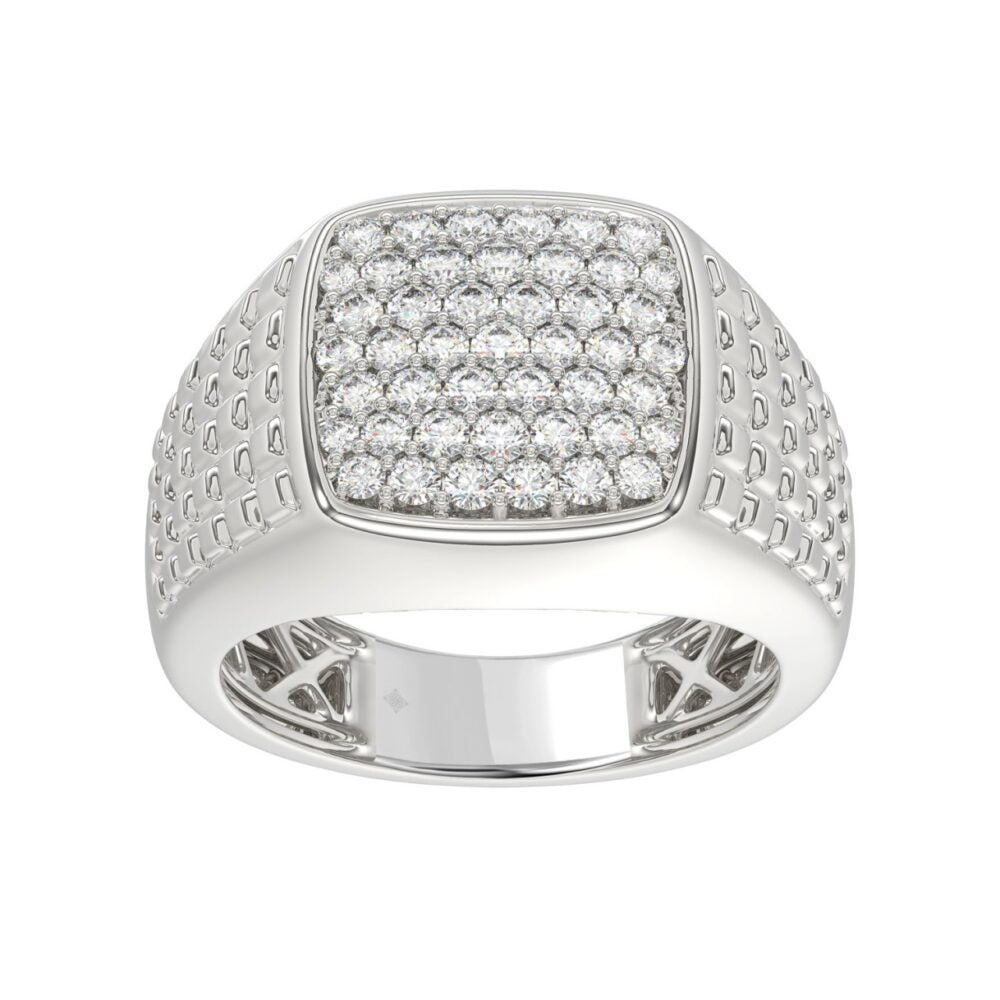 10K WHITE GOLD 1.00CT ROUND DIAMOND MEN’S RING