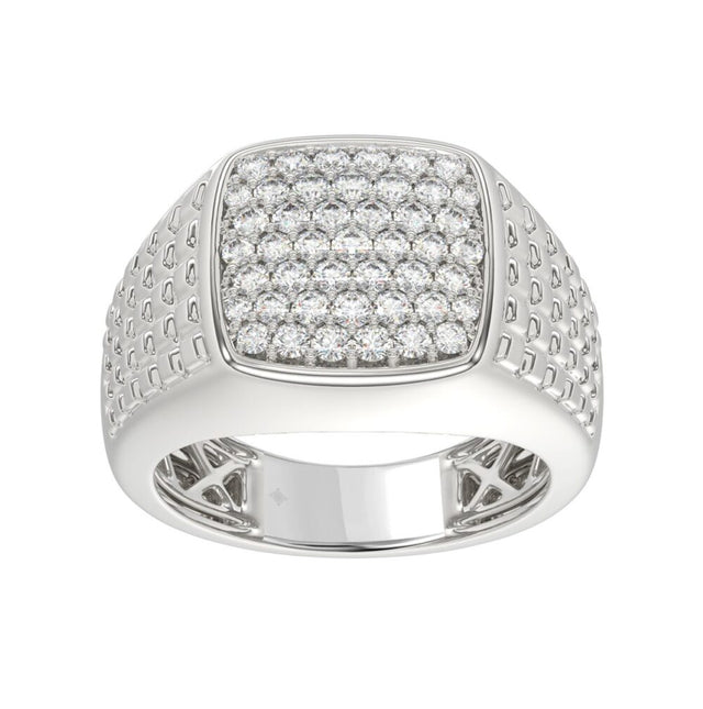 10K WHITE GOLD 1.00CT ROUND DIAMOND MEN’S RING