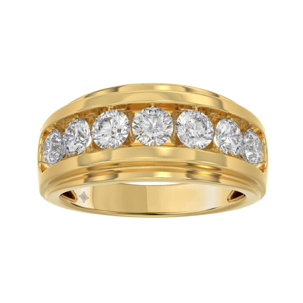 14K YELLOW GOLD 2.00CT ROUND DIAMOND MEN’S BAND