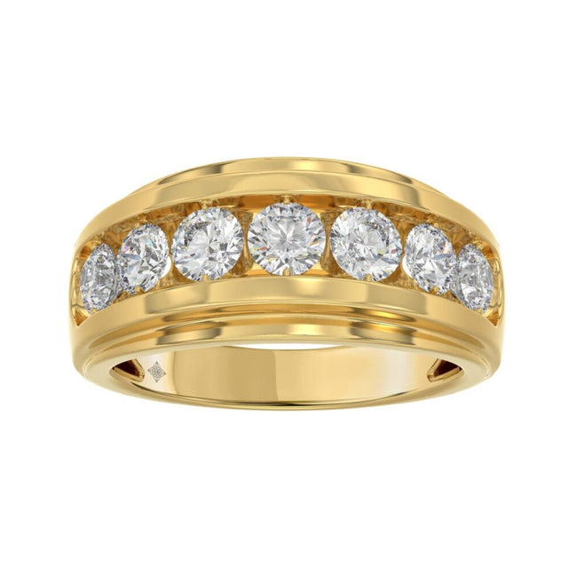 14K YELLOW GOLD 2.00CT ROUND DIAMOND MEN’S BAND