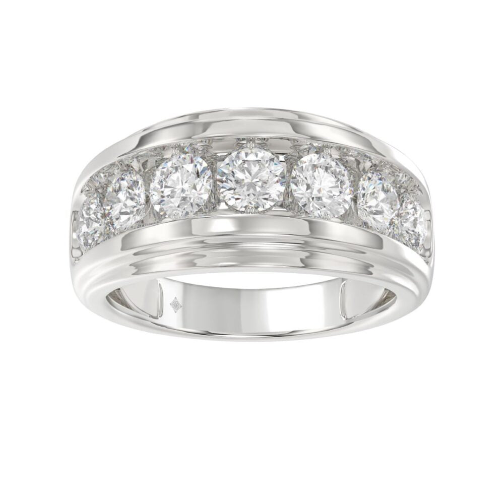 14K WHITE GOLD 3.00CT ROUND DIAMOND MEN’S BAND