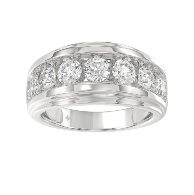 14K WHITE GOLD 3.00CT ROUND DIAMOND MEN’S BAND