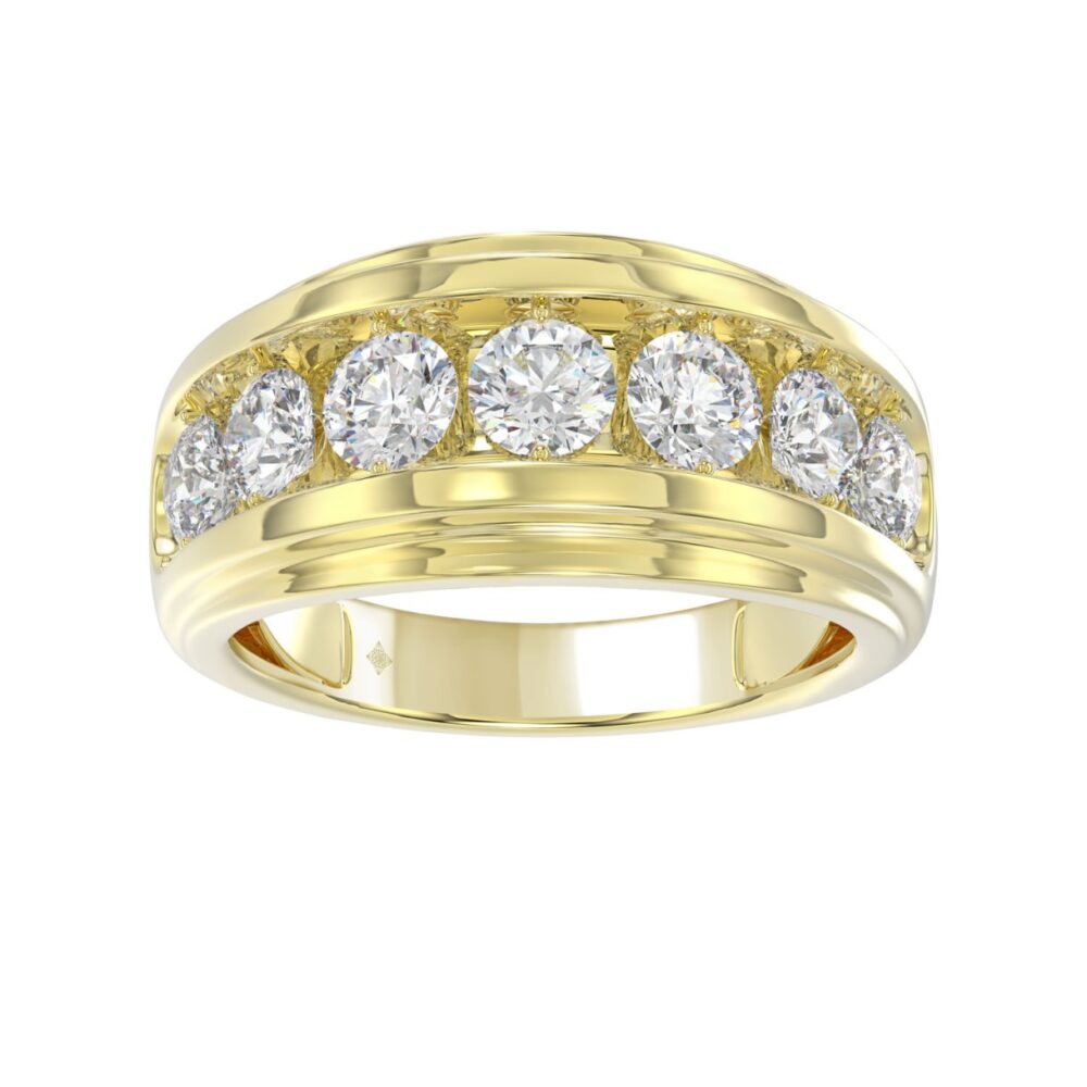 14K YELLOW GOLD 3.00CT ROUND DIAMOND MEN’S BAND