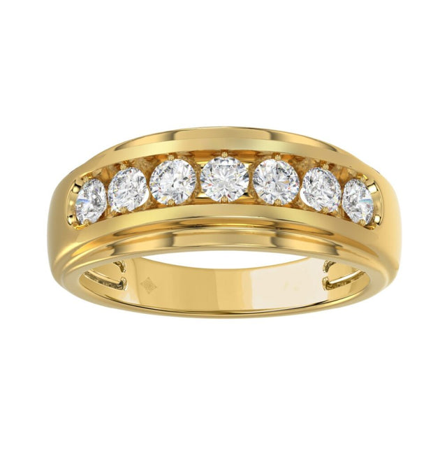 14K YELLOW GOLD 1.00CT ROUND DIAMOND MEN’S BAND