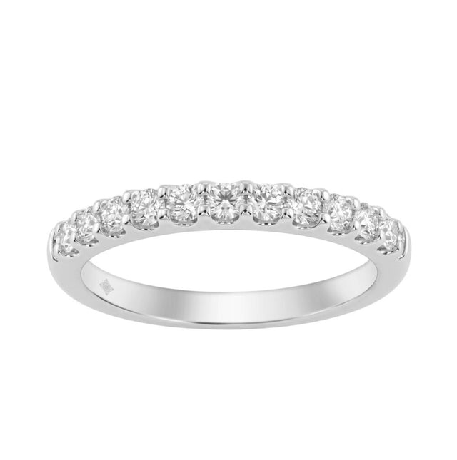 14K White Gold 1/2Ct Men’s Round Cut Lab Grown Diamond Fashion Band