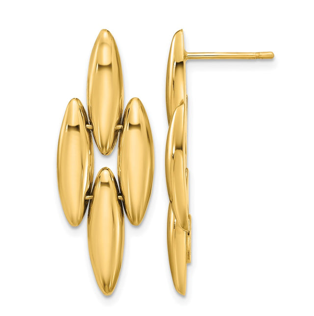 Leslie’s 14K Polished Fancy Dangle Post Earrings