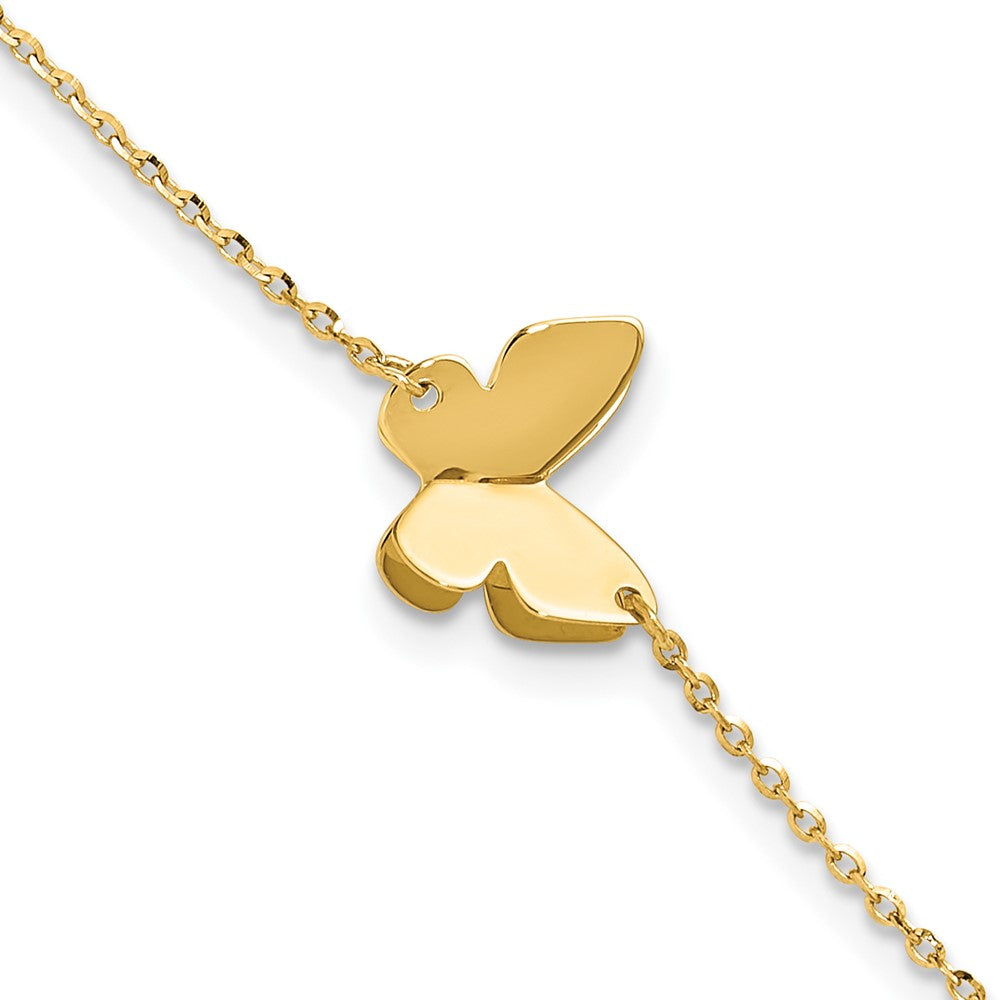 Leslie’s 14K Polished Butterfly Charm with 1in ext. Bracelet