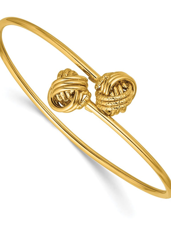 Leslie’s 14K Polished and Love Knot Flexible Bangle