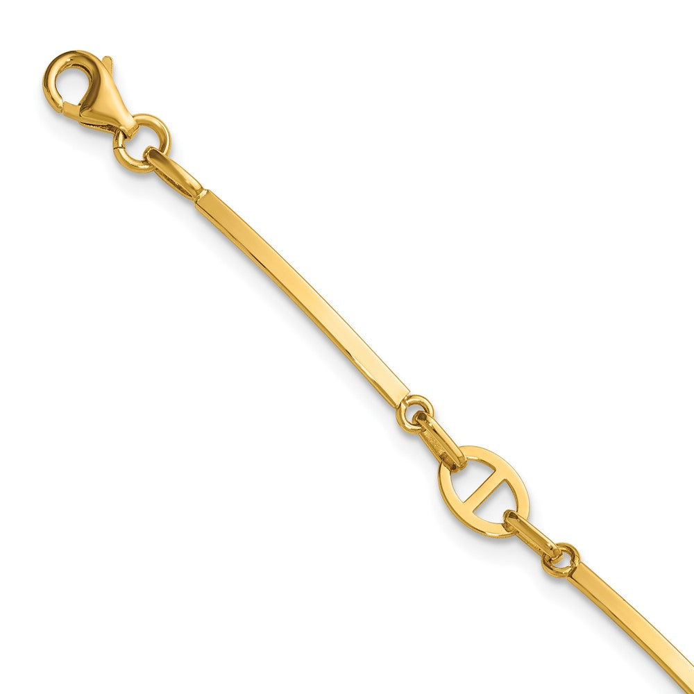 Leslie’s 14K Polished Bar Link w/ .5in Ext. Bracelet