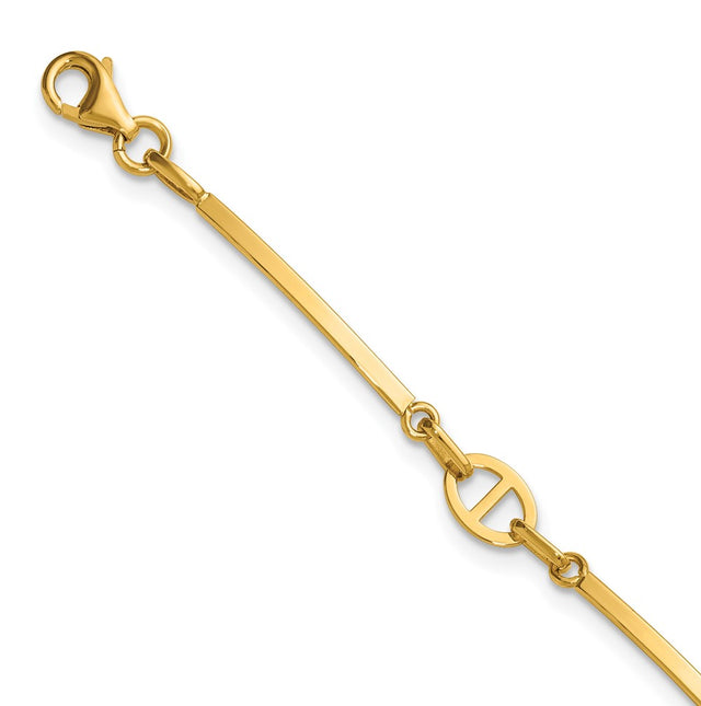 Leslie’s 14K Polished Bar Link w/ .5in Ext. Bracelet