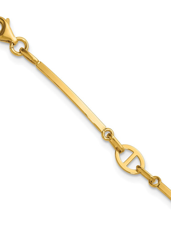 Leslie’s 14K Polished Bar Link w/ .5in Ext. Bracelet