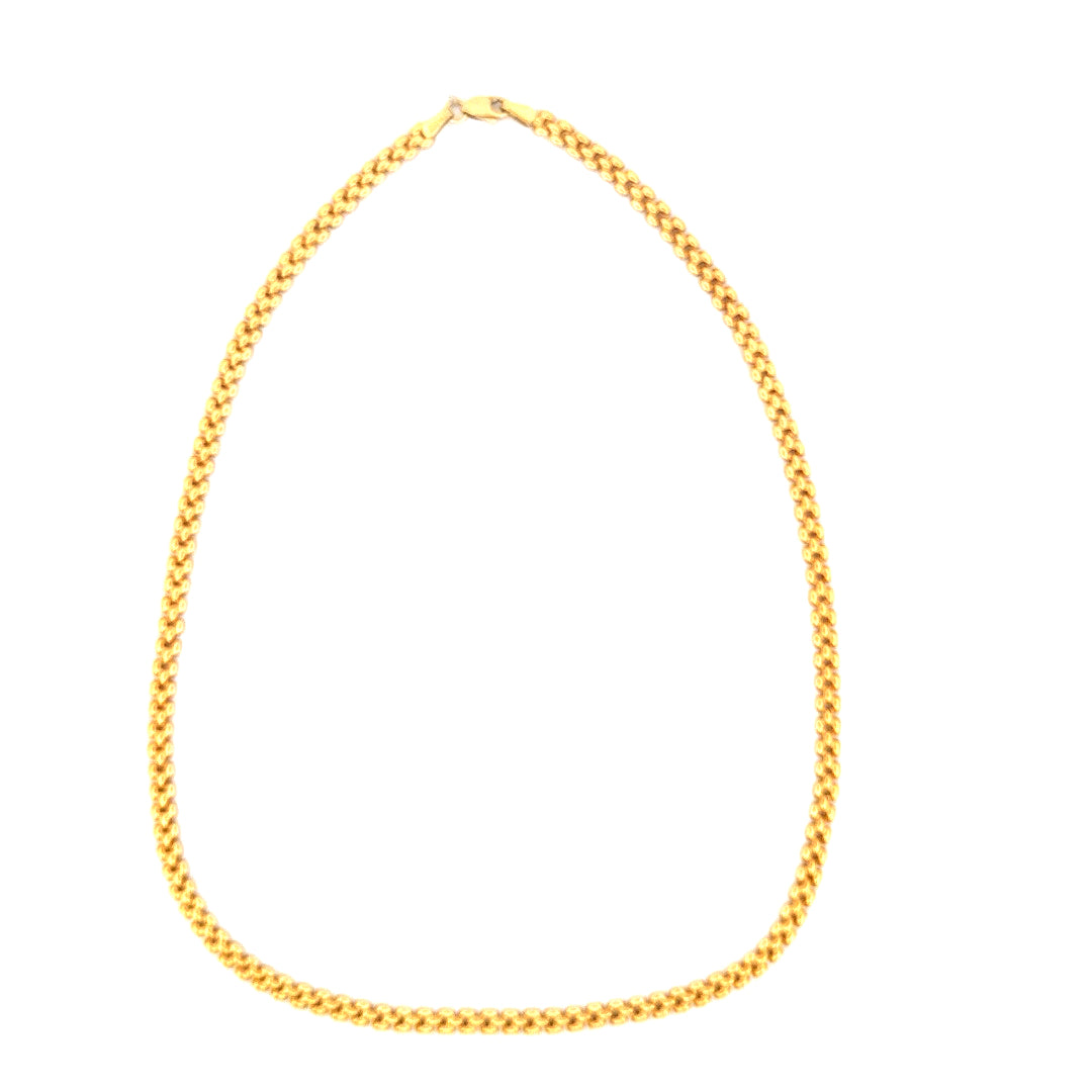 18k Yellow Gold Fancy Necklace Size 17" Weight 7.3