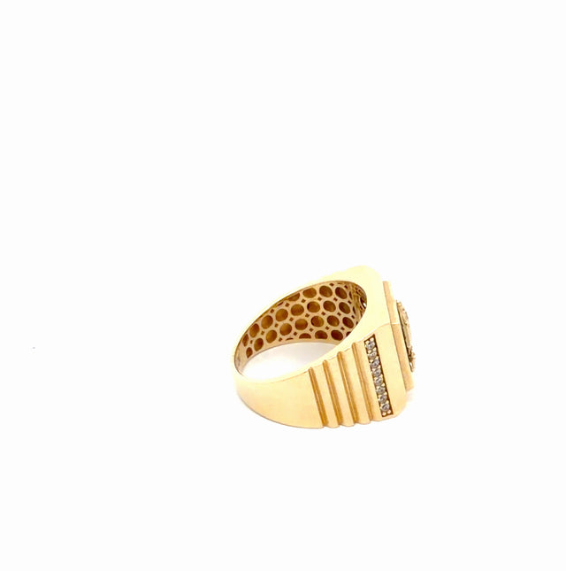 14k Yellow Gold Men's Virgin of Charity Ring  Size 10