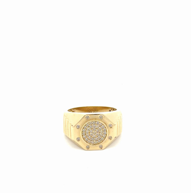 14k Yellow Gold Men's Fancy Ring  Size 10