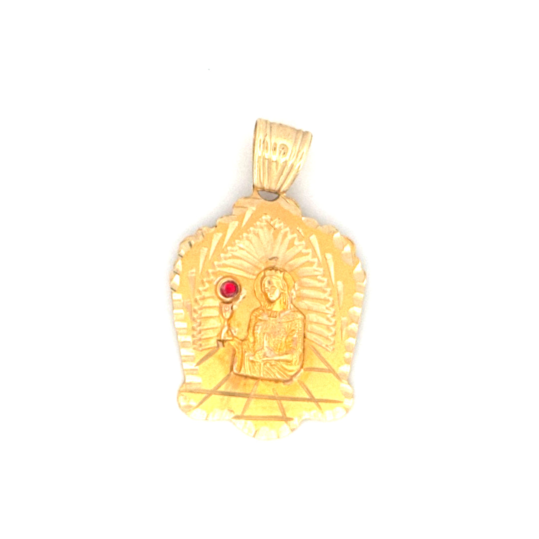 14K Yellow Gold Santa Barbara Pendant With Cz Weight 4.6 gr