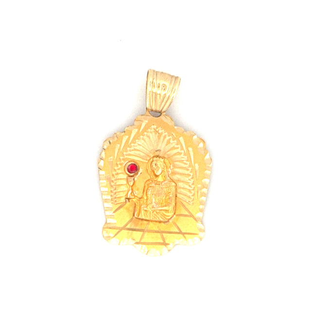 14K Yellow Gold Santa Barbara Pendant With Cz Weight 4.6 gr