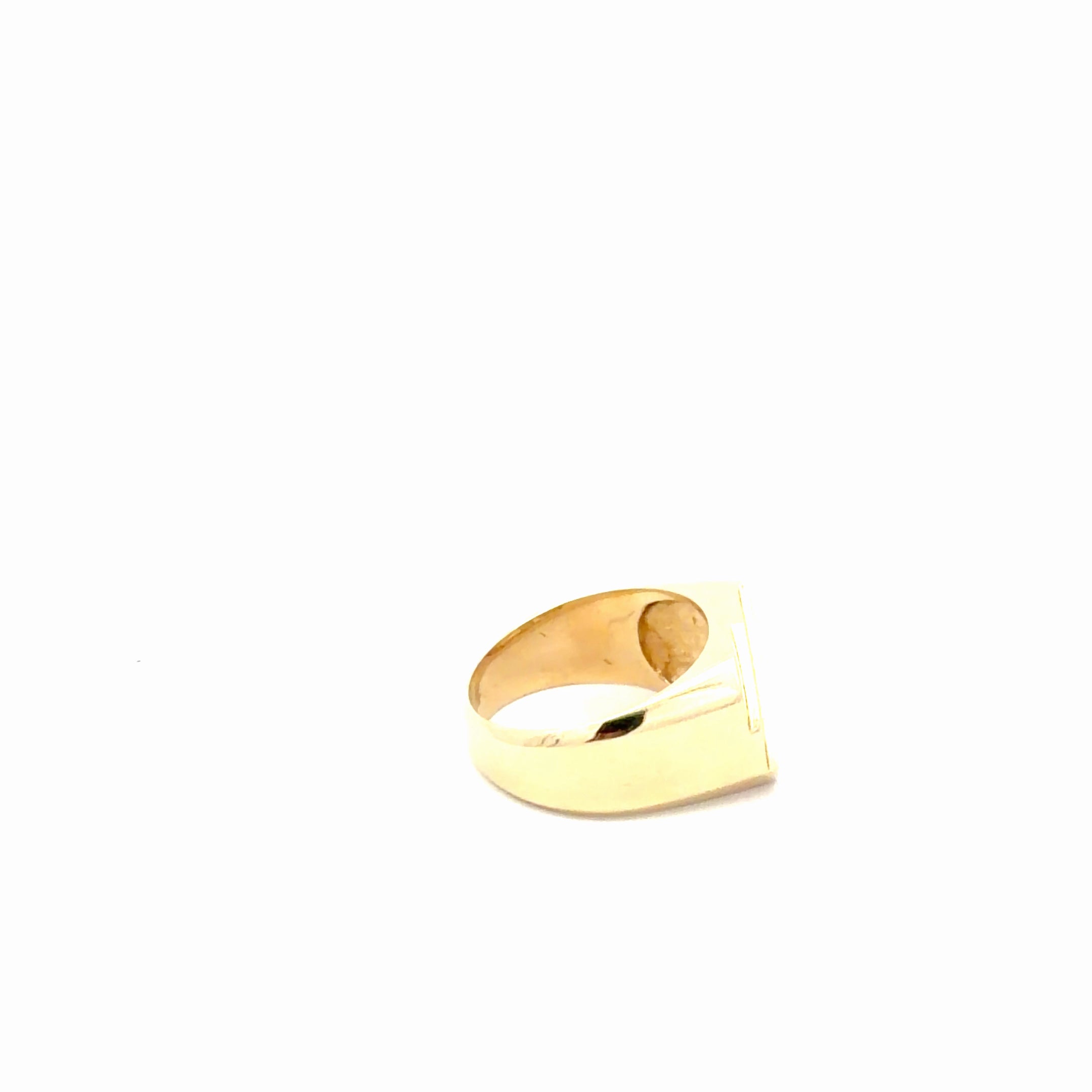 14K Yellow Gold Men's Fancy Ring  Weight 10.7GR