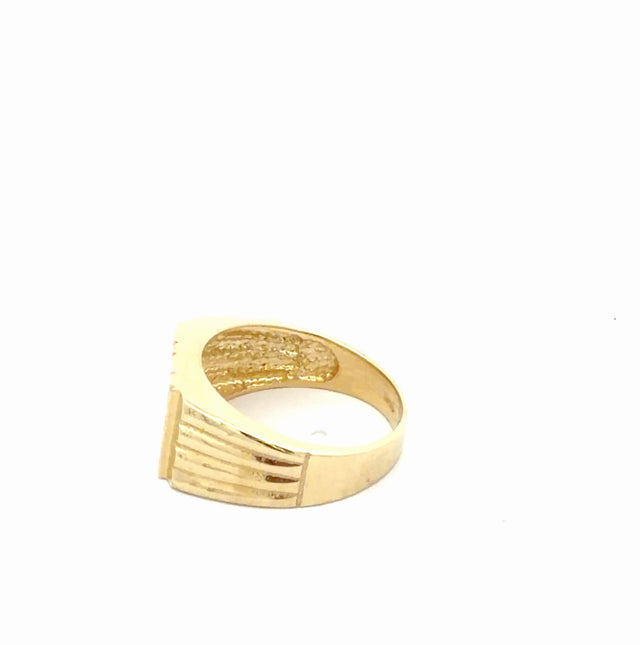 10K Yellow Gold Fancy Men Ring  9 1/2