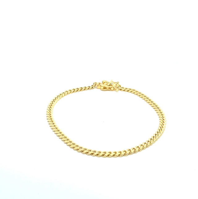 14K Yellow Gold Cuban Link Bracelet 7