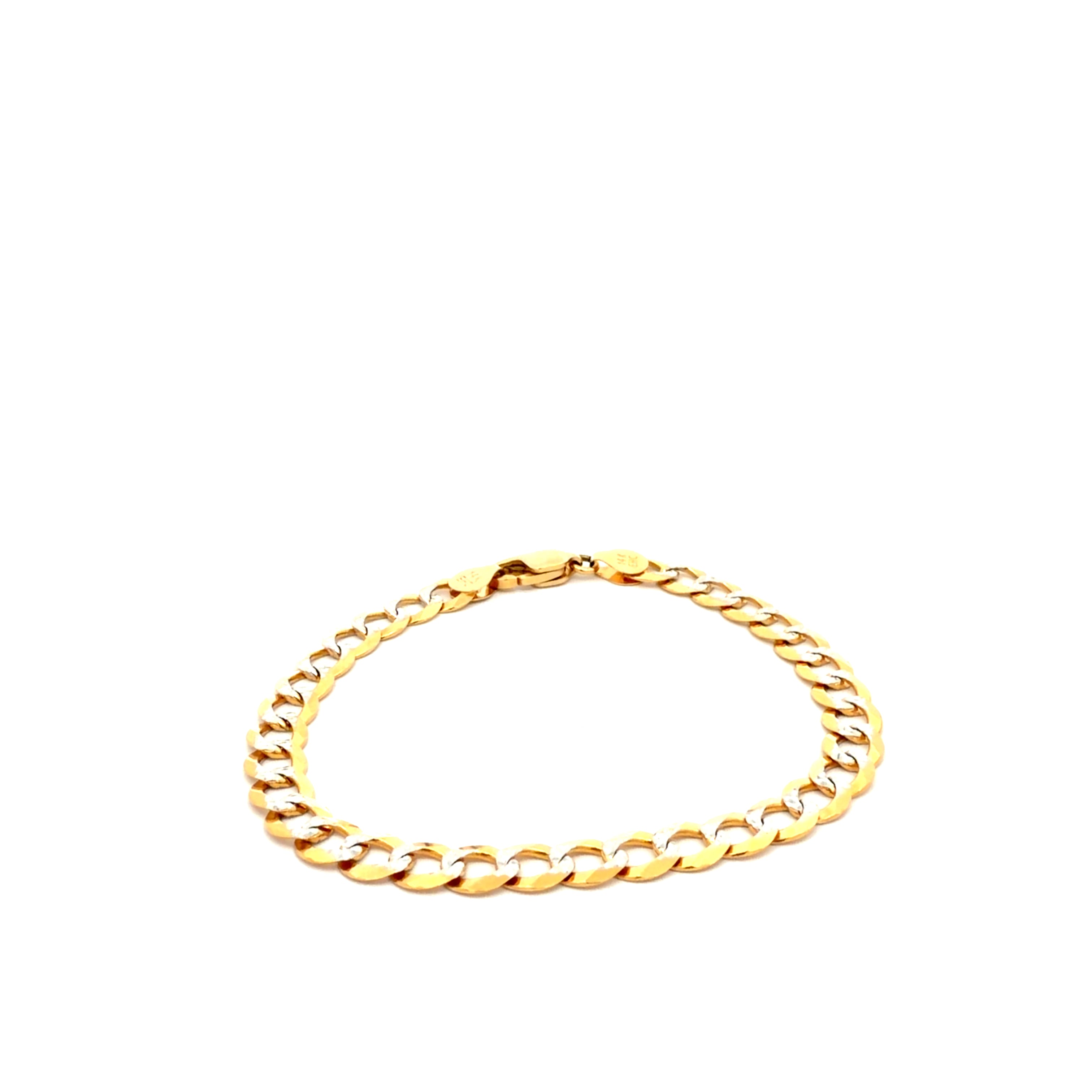 14K TT BRACELET CURB LINK  Size 8'' Weight 10gr